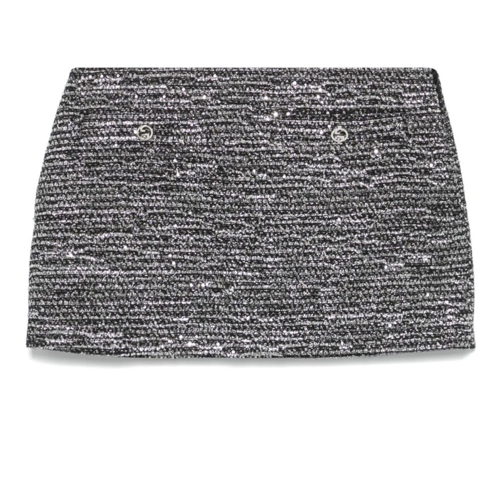 Gucci Monochrome Tweed Mini Skirt